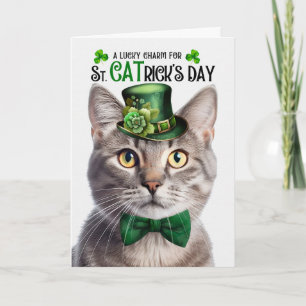 Cartes Pour Fêtes Annuelles Charme chanceux de la Saint-Catrick pour chat tigr