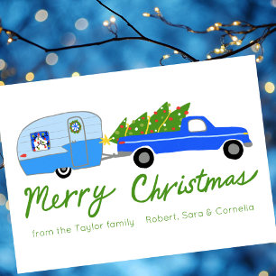 Cartes Pour Fêtes Annuelles Charming Christmas Camper Vintage Trailer RV Xmas