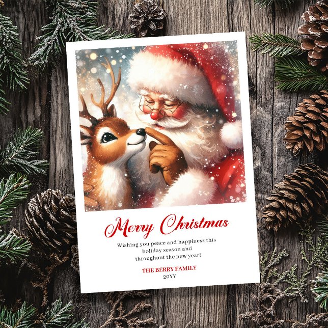 Cartes Pour Fêtes Annuelles Charming Santa Claus Rudolph Humor Christmas Card (Charming Santa Claus Rudolph Humor Christmas Greeting Card

)