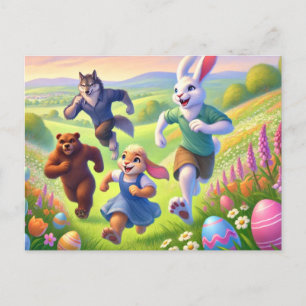 Cartes Pour Fêtes Annuelles Chasse aux oeufs au printemps - Aventure de Pâques
