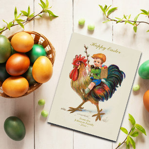 Cartes Pour Fêtes Annuelles Chasse aux oeufs Vintage de Pâques personnalisée C