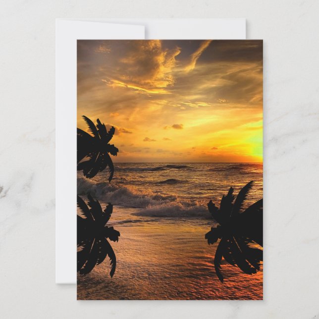 CARTES POUR FÊTES ANNUELLES CHASSE COUCHES DE SOLEIL OCÉAN SCÉNARIO NATURE (Devant)