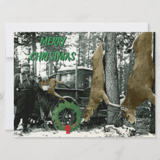 CARTES POUR FÊTES ANNUELLES CHASSE DE CHASSEURS CHASSEURS PHOTOGRAPHIE VINTAGE