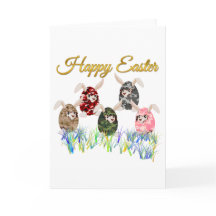 Chasse heureuse à oeufs de lapin de chocolat de