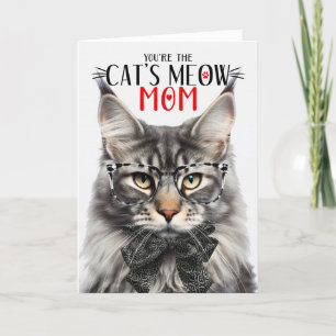 Cartes Pour Fêtes Annuelles Chat à coon Maine d'argent pour maman pour la fête