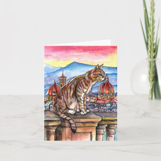 Cartes Pour Fêtes Annuelles Chat à Florence (Devant)