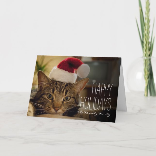 Cartes Pour Fêtes Annuelles chat à poil court Brown (Devant)