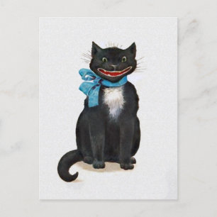 Cartes Pour Fêtes Annuelles Chat antique effrayant