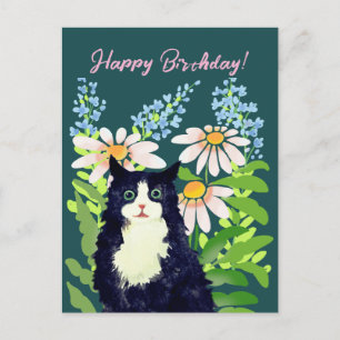 Cartes Pour Fêtes Annuelles Chat aquarelle Joyeux anniversaire