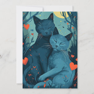 Cartes Pour Fêtes Annuelles chat bleu russe Saint-Valentin 