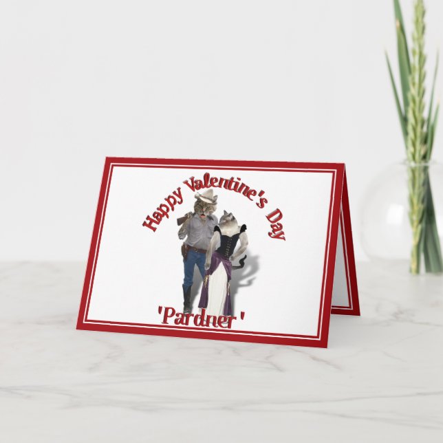Cartes Pour Fêtes Annuelles Chat de cow-boy occidental (Devant)