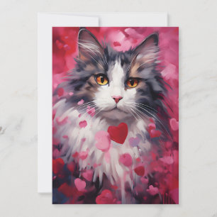 Cartes Pour Fêtes Annuelles Chat de forêt norvégien Saint-Valentin