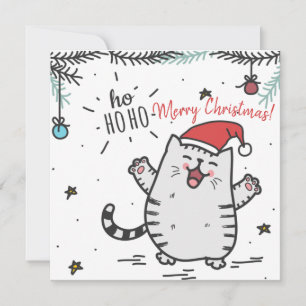 Cartes Pour Fêtes Annuelles Chat de Noël