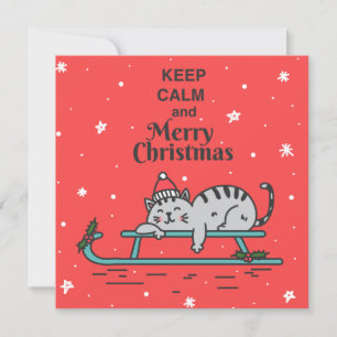 Cartes Pour Fêtes Annuelles Chat de Noël mignon