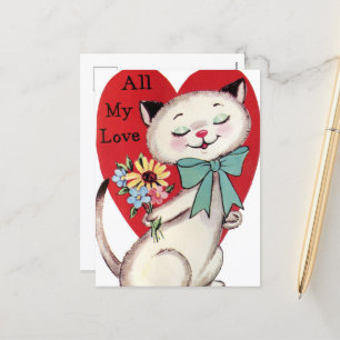 Cartes Pour Fêtes Annuelles chat de Noël rétro