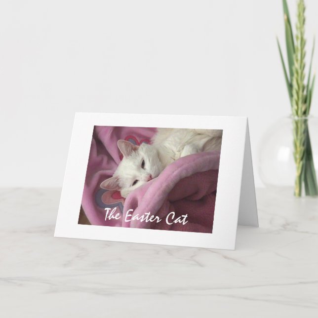 Cartes Pour Fêtes Annuelles Chat de Pâques (Devant)