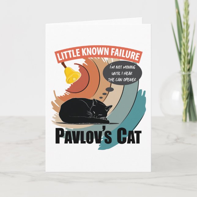 Cartes Pour Fêtes Annuelles Chat de Pavlov - Psychologie drôle (Devant)