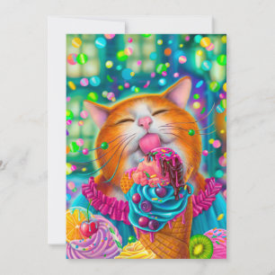 Cartes Pour Fêtes Annuelles Chat doux