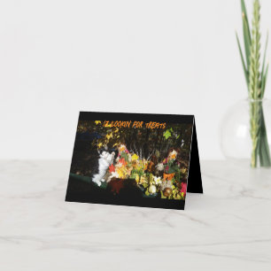 Cartes Pour Fêtes Annuelles Chat drôle dans le feuillage d'automne Joyeux Hall