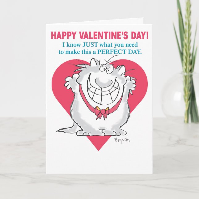 Cartes Pour Fêtes Annuelles CHAT ENTHOUSIASTIQUE Valentines par Boynton (Devant)