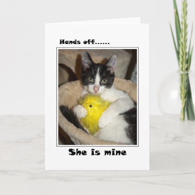 Cartes Pour Fêtes Annuelles Chat et poussin de Pâques (Devant)