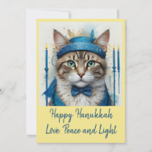 Chat Festif dans déguisement jouant aux voeux Hano