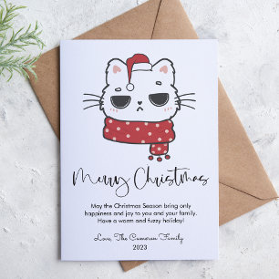 Cartes Pour Fêtes Annuelles Chat Grumpy chat familier Appartement de Noël