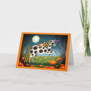 Cartes Pour Fêtes Annuelles CHAT HALLOWEEN PONY ET BAT CHAT Imaginaire Cheval