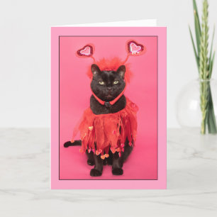 Cartes Pour Fêtes Annuelles Chat Heureuse Sainte-Valentin mignon habillé dans 