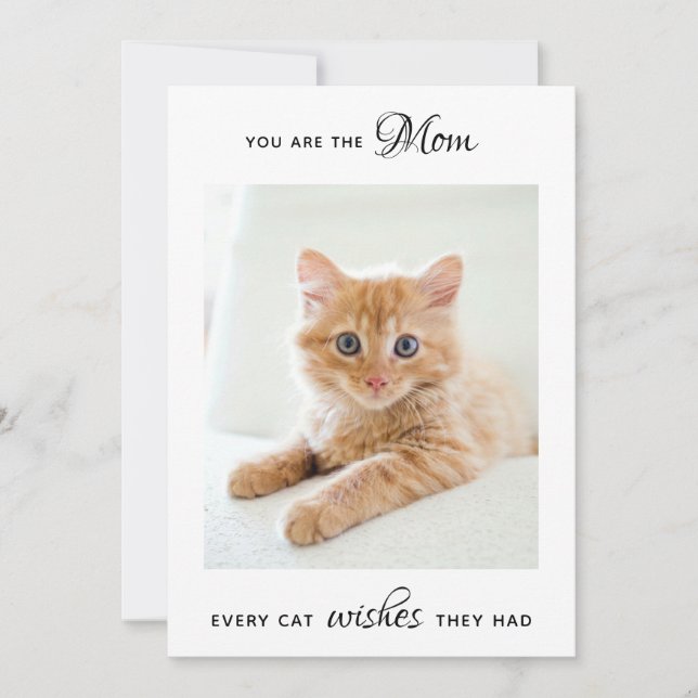 Cartes Pour Fêtes Annuelles Chat Maman Personnalisée Animaux de compagnie Phot (Devant)