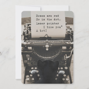 Cartes Pour Fêtes Annuelles Chat mignon dactylographiant le poème de Valentine