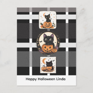 Cartes Pour Fêtes Annuelles Chat mignon d'Halloween automne