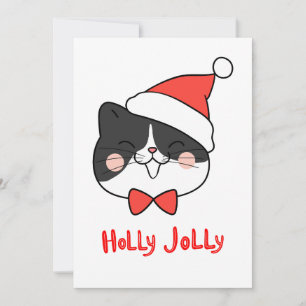 Cartes Pour Fêtes Annuelles Chat mignon kawaii joyeusement de Noël