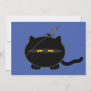Cartes Pour Fêtes Annuelles Chat Ninja mal ajusté