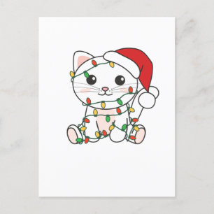 Cartes Pour Fêtes Annuelles Chat Noël Animaux d'hiver Chats