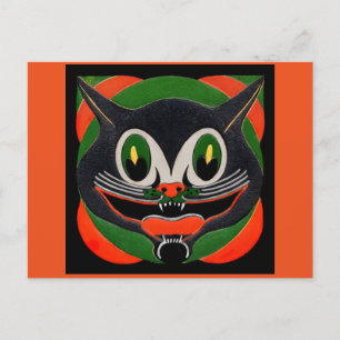 Cartes Pour Fêtes Annuelles Chat noir avec le sourire énorme