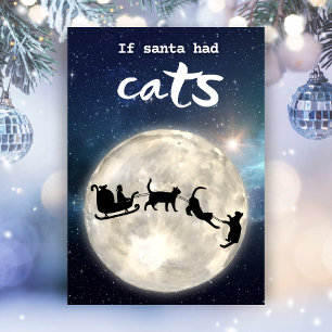 Cartes Pour Fêtes Annuelles Chat noir drôle Père Noël Noël