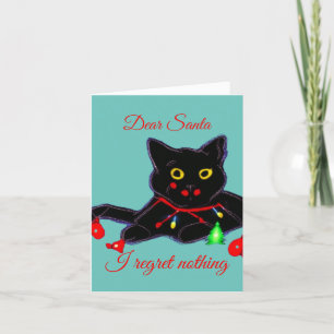 Cartes Pour Fêtes Annuelles Chat noir festif personnalisé Noël en colère