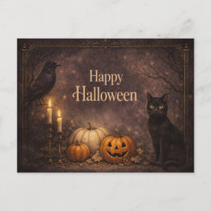 Cartes Pour Fêtes Annuelles Chat noir gothique Halloween