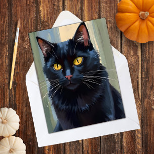 Cartes Pour Fêtes Annuelles Chat Noir Joyeux Halloween Effrayant