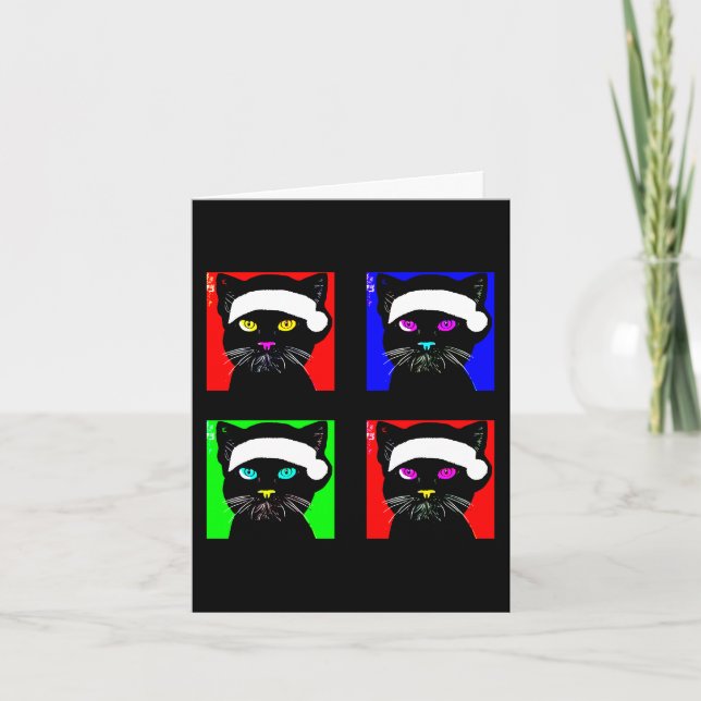 Cartes Pour Fêtes Annuelles Chat noir personnalisé avec attitude Noël (Devant)