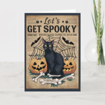 Chat Noir Vintage Obtenez Halloween Éffrayant