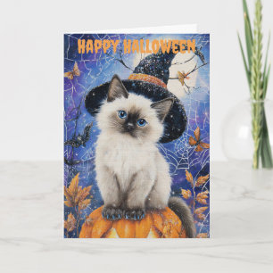 Cartes Pour Fêtes Annuelles Chat siamois Halloween