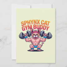Chat Sphynx Musclé Gym Buddy Dessin Animé