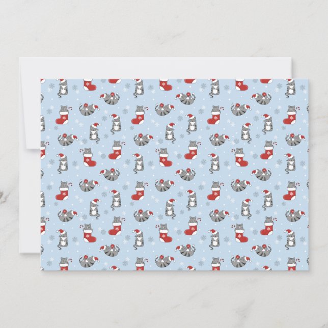 Cartes Pour Fêtes Annuelles Chat tigré festif motif de Noël (Devant)