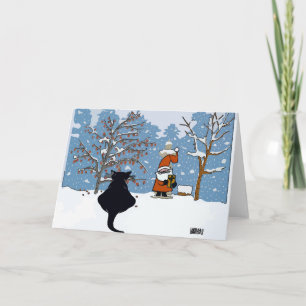 Cartes Pour Fêtes Annuelles Chat Watching Père Noël
