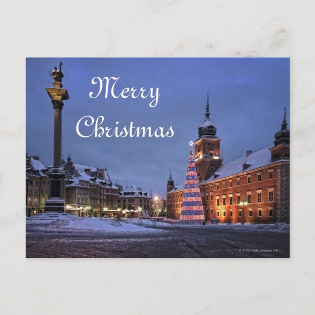 Cartes Pour Fêtes Annuelles Château dans le temps de Noël (Devant)