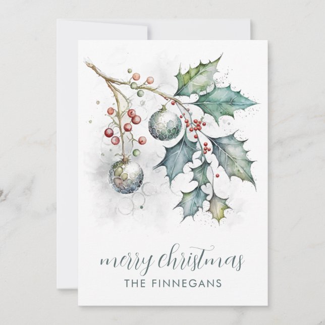 Cartes Pour Fêtes Annuelles Châteaux D'Aquarelle Et Ornements (Devant)