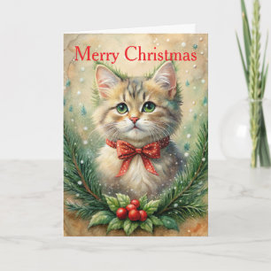 Cartes Pour Fêtes Annuelles Chaton à Noël