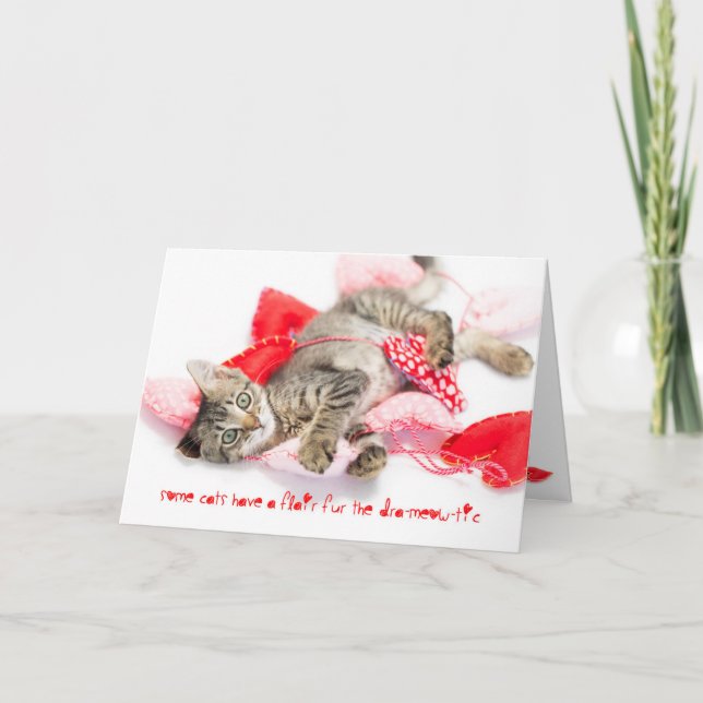 Cartes Pour Fêtes Annuelles Chaton de théâtre avec catitude valentine (Devant)